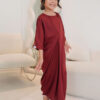 4994 LITTLE ADELYNN LONG CAFTAN SET- MAROON RED
