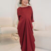 5000 LITTLE ADELYNN LONG CAFTAN SET- MAROON RED