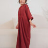 5010 LITTLE ADELYNN LONG CAFTAN SET- MAROON RED
