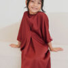 5025 LITTLE ADELYNN LONG CAFTAN SET- MAROON RED