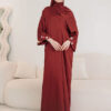 5037 ADELYNN LONG CAFTAN SET- MAROON RED