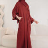 5044 ADELYNN LONG CAFTAN SET- MAROON RED