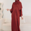 5050 ADELYNN LONG CAFTAN SET- MAROON RED