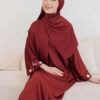 5054 ADELYNN LONG CAFTAN SET- MAROON RED