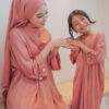 LITTLE ADELYNN LONG CAFTAN SET- CORAL ORANGE