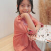 LITTLE ADELYNN LONG CAFTAN SET- CORAL ORANGE