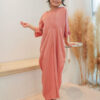 LITTLE ADELYNN LONG CAFTAN SET- CORAL ORANGE
