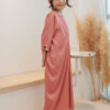 LITTLE ADELYNN LONG CAFTAN SET- CORAL ORANGE