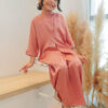 LITTLE ADELYNN LONG CAFTAN SET- CORAL ORANGE
