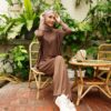 AIRE SKIRT SET - BROWN