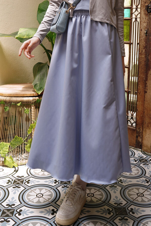 blue skirt SAORI SET - SILVER GREY