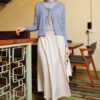 SAORI RIBBON CARDIGAN - PIGEON BLUE