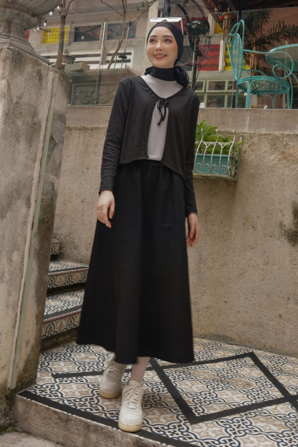 SAORI RIBBON CARDIGAN - BLACKY