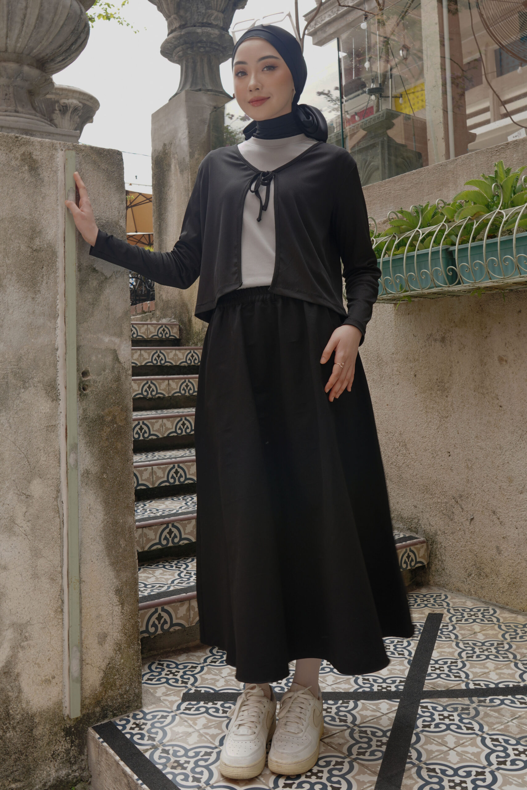 SAORI RIBBON CARDIGAN - BLACKY