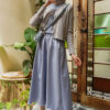 SAORI SKIRT - PIGEON BLUE