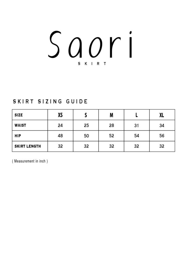 NATALIE SIZE MEASUREMENT copy-08 SAORI SKIRT - PIGEON BLUE