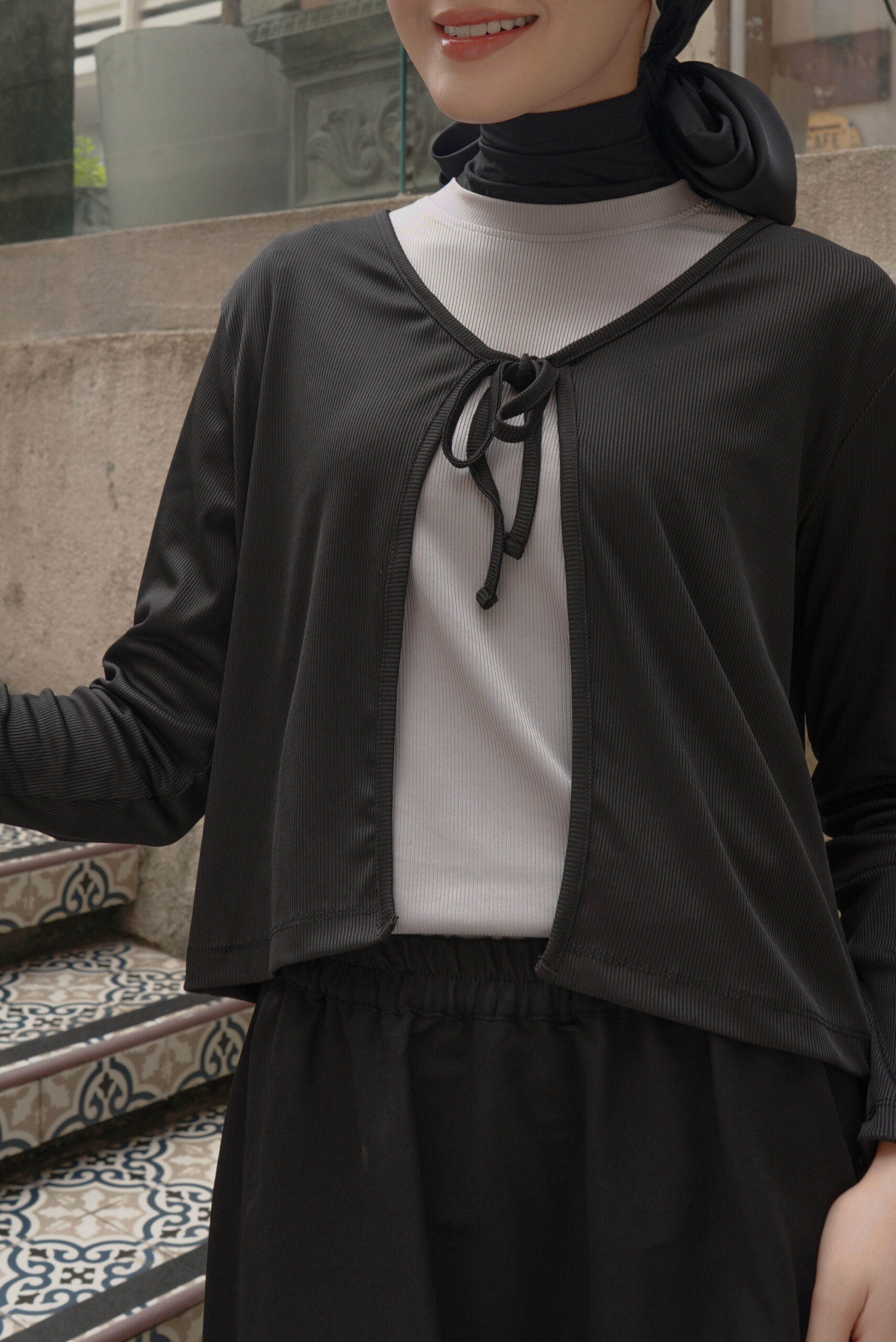 black cardigen.psd edited SAORI TOP T-SHIRT - BLACKY