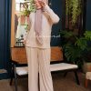 DEEP CREAM-03 ALYNA PLEATED PANTS - DEEP CREAM