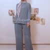 TEEL BLUE-01 ALYNA PLEATED PANTS - TEEL BLUE