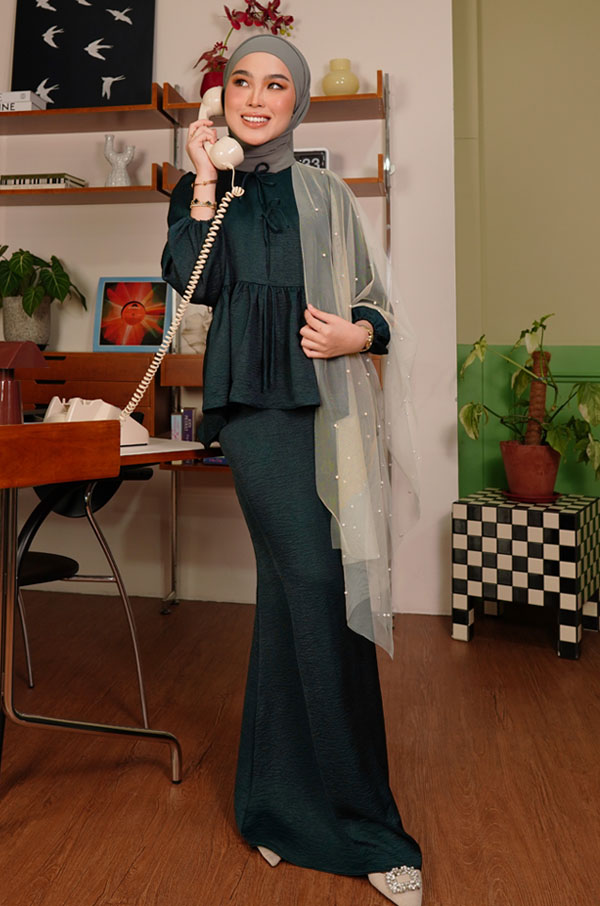 QISTEA KURUNG - DEEP TEAL GREEN