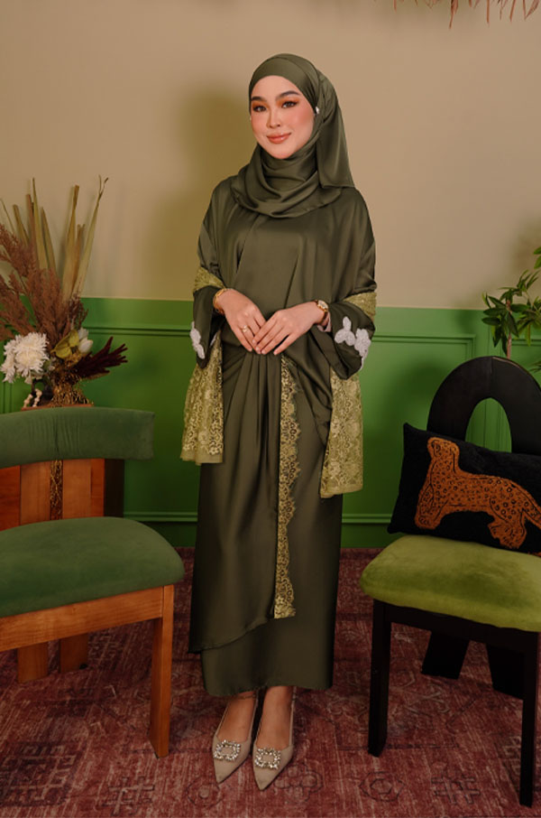 LAILA PAREO SET- OLIVE GREEN